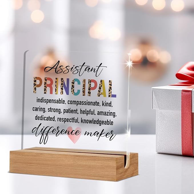 Assistant Principal Gifts for Women Men, Assistant Principal Appreciation Gifts Back to School, Unique Office Decorative Signs Plaque for Desk