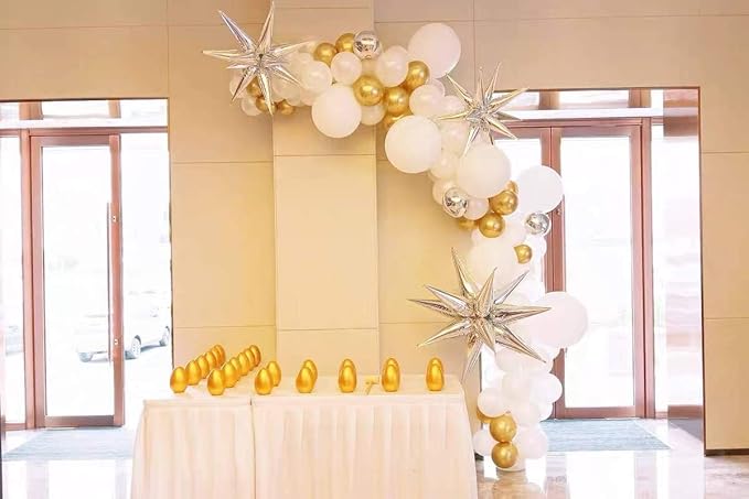 Tellpet Star Balloons Foil Balloon for Birthday Bachelorette Engagement Wedding Party, 2pcs Large Gold Balloon