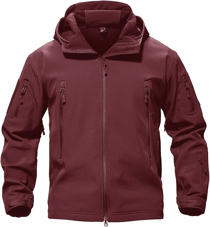 TACVASEN Men's Special Ops Military Tactical Soft Shell Winter Warm Fleece Lined Jacket Rain Hood Coat Hiking Snowboard