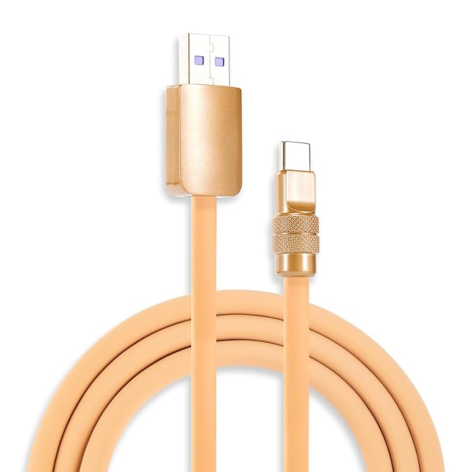 chubbycable Chubby 2.0 USB C 120W Fast Charging Cable Silicone Soft Durable USB C Cable Extra Thick Charger Cord Compatible with iPhone 17-15 Series iPad, Desert+Desert, USB-A to Type-C, 9.8FT