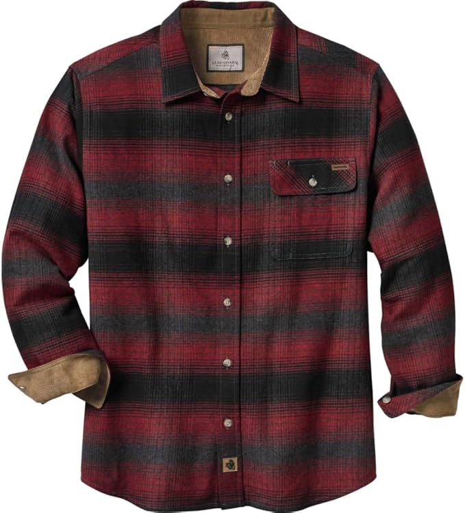 Legendary Whitetails Men's Flannel Shirt Long Sleeve Button Down 100% Cotton
