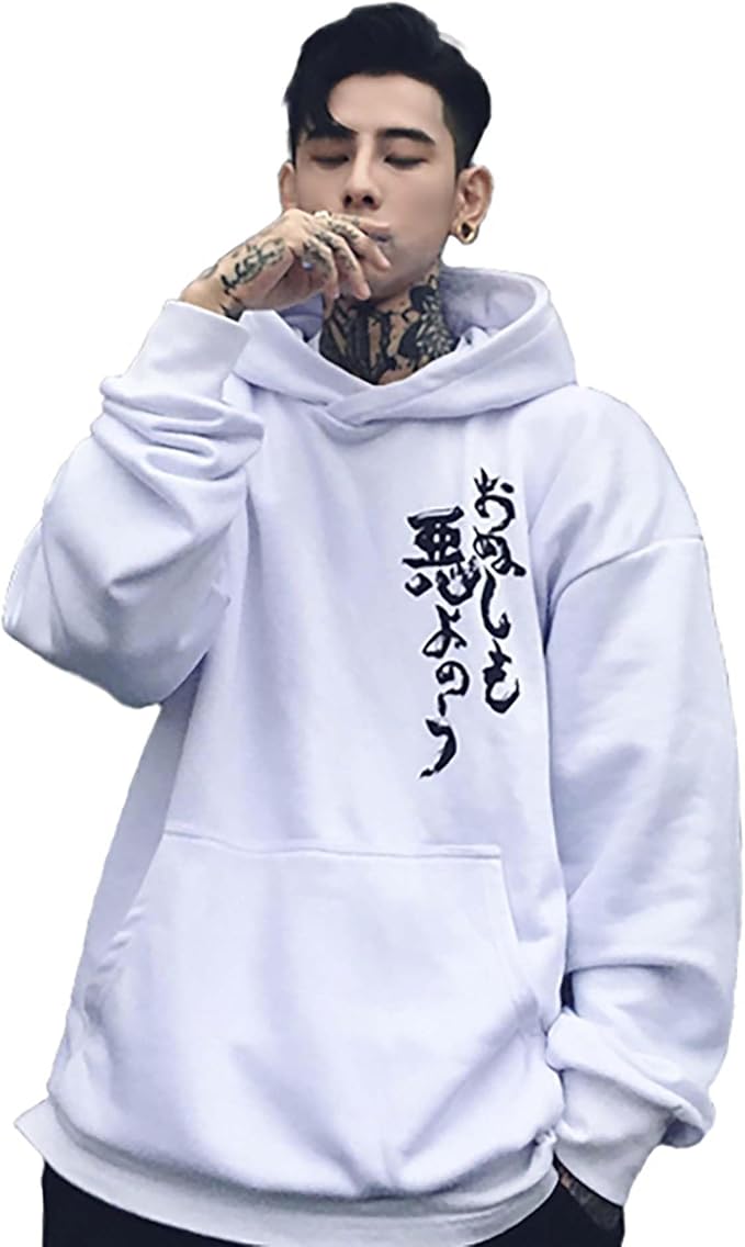 Niepce Inc Japanese Streetwear Kanji Men’s Hoodies with Design
