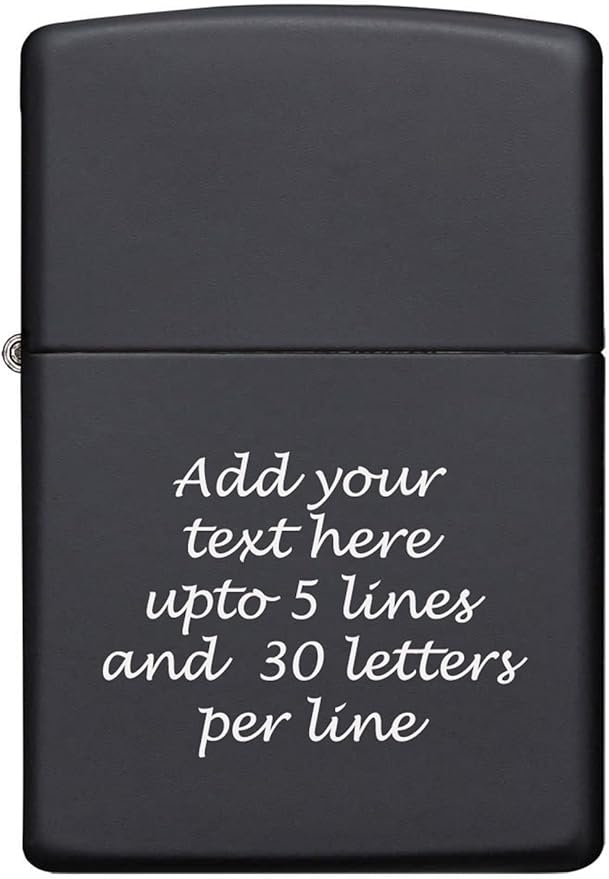 Customized Personalized ZIPPO Classic Windproof Oil Lighter Engraving (Black)