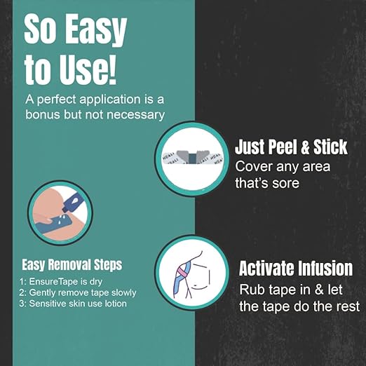 Heali Kinesiology Tape with Magnesium and Menthol, 20 Pcs Precut Strips, K Tape Roll, Knees, Physical Therapy Sports Tape for Muscles and Joints, Water Resistant, Blue Inspo