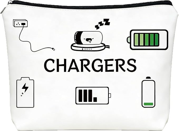 Charger Makeup Bags, Cables Organizer Bag Gifts, Travel & Small Cosmetic Zipper Pouch, Suitable for Travel Or Vacation Toiletries, Daily Use for Birthday Women And Girls Gifts