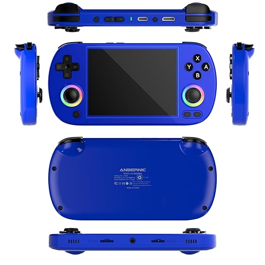 RG40XX H Retro Handheld Game Consoles RG40XXH Retro Gaming Console 64 TF Card Preloaded Games 5000+ Portable Gaming Console Linux 64-bit System 4.0'' IPS Screen WiFi Bluetooth HD and TV Output Blue