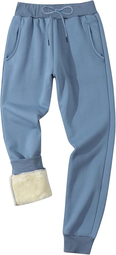 Gihuo Men's Winter Fleece Pants Sherpa Lined Sweatpants Active Running Jogger Pants