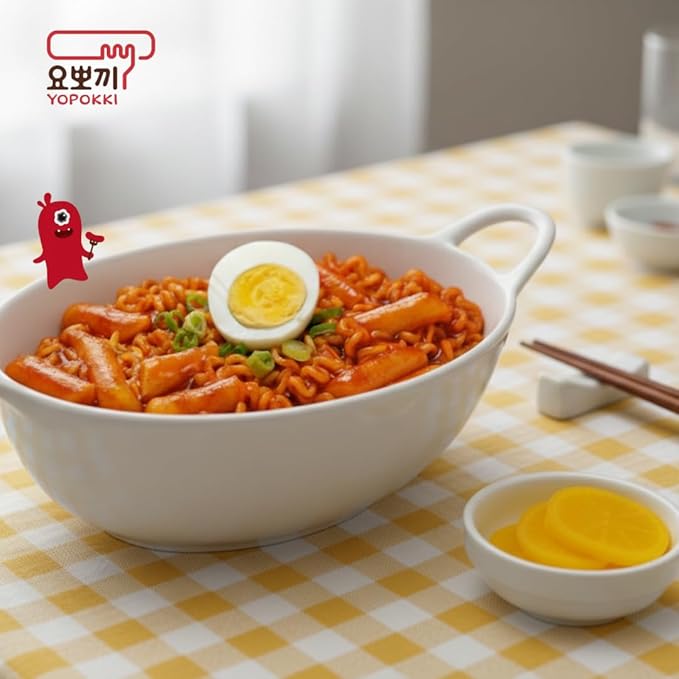 Yopokki Instant Rabokki Cup (Sweet Mild Spicy, 2 Cups) Korean Street food with sweet and moderately spicy sauce Ramen Noodle Topokki Rice Cake - Quick & Easy to Prepare