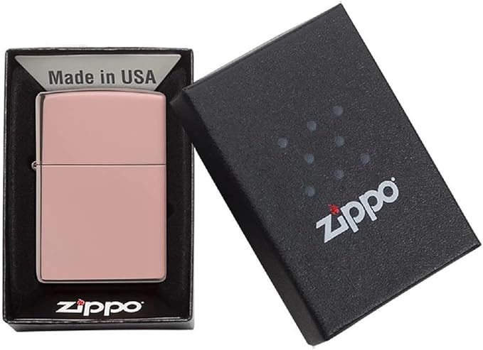Customized Personalized ZIPPO Classic Windproof Oil Lighter Engraving (High Polish Rose Gold), 46021
