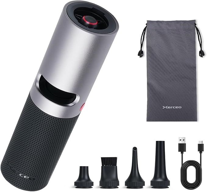 Electric Air Duster, High Power Cordless Air Blower to Replace Compressed Air, 110000RPM with 4 Adjustable Speed Levels, Metal Body with Silicone Grip for PC, Keyboard, Car & Light Outdoor Cleaning