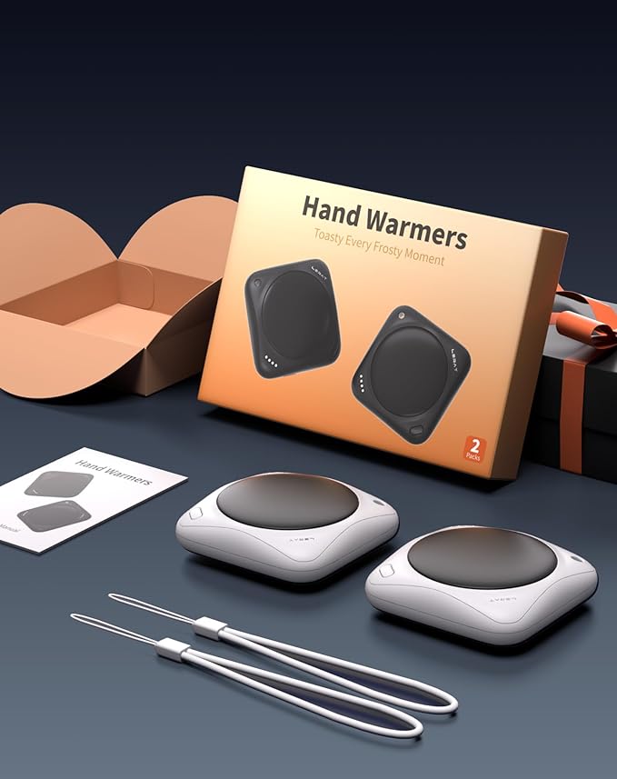 Lerat Hand Warmers Rechargeable, 2 Pack Electric Hand Warmers, Reusable Portable Pocket Heater