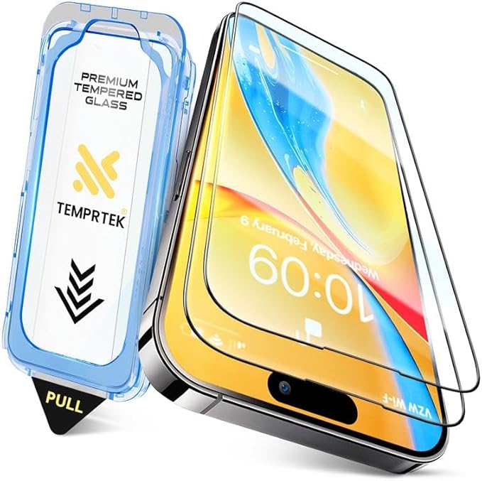TEMPRTEK+ 2 Pack Screen Protector for iPhone 16 Pro | 9H+ Military Grade Protection | Anti Scratch/Fingerprint | Bubble Free Easy Installation | Case Friendly