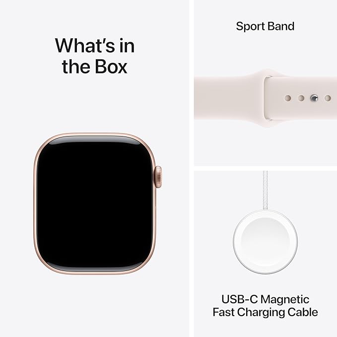Apple Watch Series 11 [GPS + Cellular 46mm] Smartwatch with Rose Gold Aluminum Case w Light Blush Sport Band - M/L. Sleep Score, Fitness Tracker, Health Monitoring, Always-On Display, Water Resistant