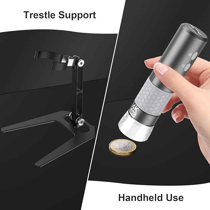 4K HD Wi-Fi Wireless Digital Microscope Camera Magnifier, Compatible for iPhone, iPad, Android Phones and PC