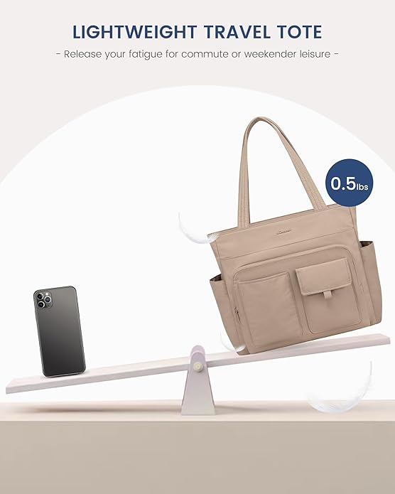 LOVEVOOK Tote Bag for Women,Light Puffer Tote Bag with Multi-pockets,Stylish Carry on Laptop Bags for Daily,Travel,Work,Gym | with Multi-pockets, Stylish, Carry on, for Daily, Travel, Work