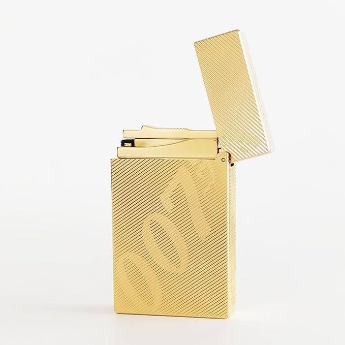 JTDunant Portable 007 Lighter, Cling Sound, Adjustable Soft Flame, Trench Lighters for Collection Decorative Gift Present (Gold)