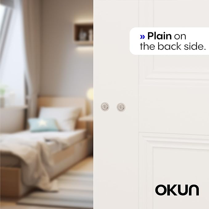 Okun Stark Dummy Door Handle – 1 Pack, Reversible, Non-Turning Lever for Closet, Pantry, or Hallway Doors – Brushed Nickel Finish