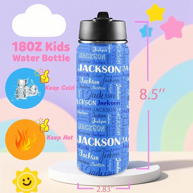 Customized Water Bottle For Kids Personalized Water Bottles,Insulated Cup Gifts For Girls Boys Kids Bottle