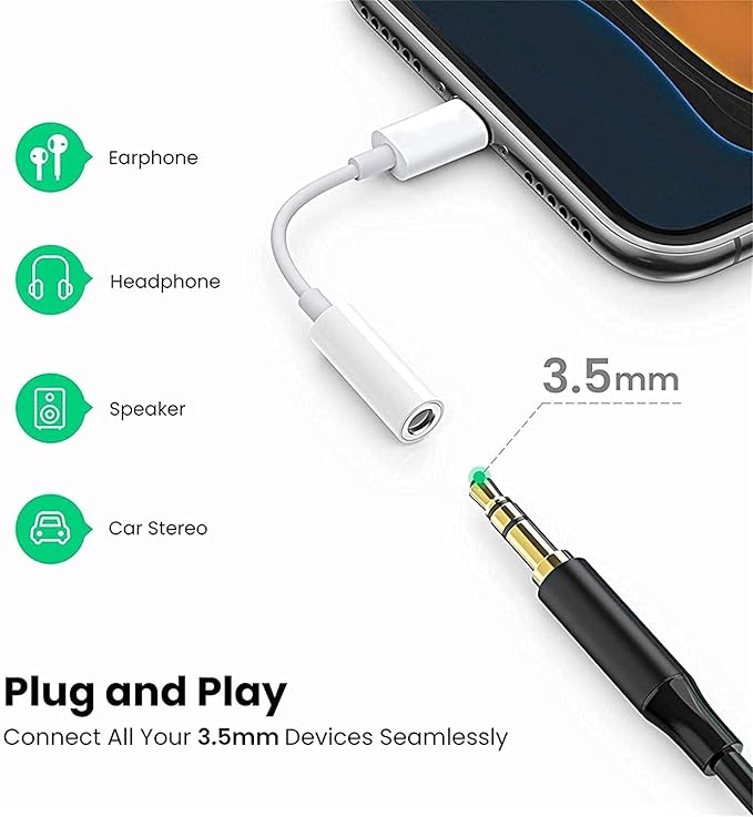 [Apple MFi Certified] Apple iPhone 14 Pro Max Headphone Adapter, 2 Pack Lightning to 3.5 mm Headphone Jack Aux Audio Cable Dongle Adapter Compatible with iPhone 14 13 12 11 Pro Max XS XR X 8 iPad