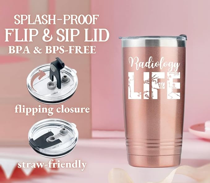 Onebttl Radiology Gifts for Radiologist, Gifts for X-ray Technician on International Day of Radiology, Birthday and Christmas, 20 oz Insulated Stainless Steel Tumbler - Radiology Life