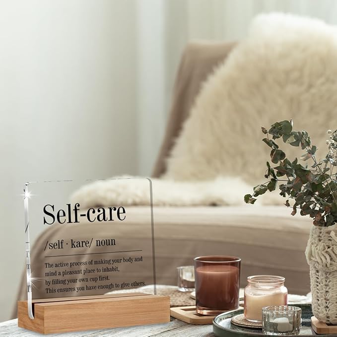 Spa Decor for Spa Room, Self Care Gifts for Women Men, Mental Health Gifts, Self Care Definition Massage Room Bathroom Decorative Signs Plaque