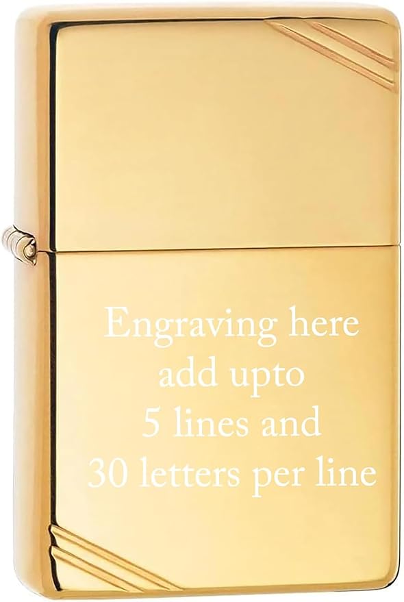 Customized Personalized ZIPPO Classic Windproof Oil Lighter Engraving (HP Gold Slash)