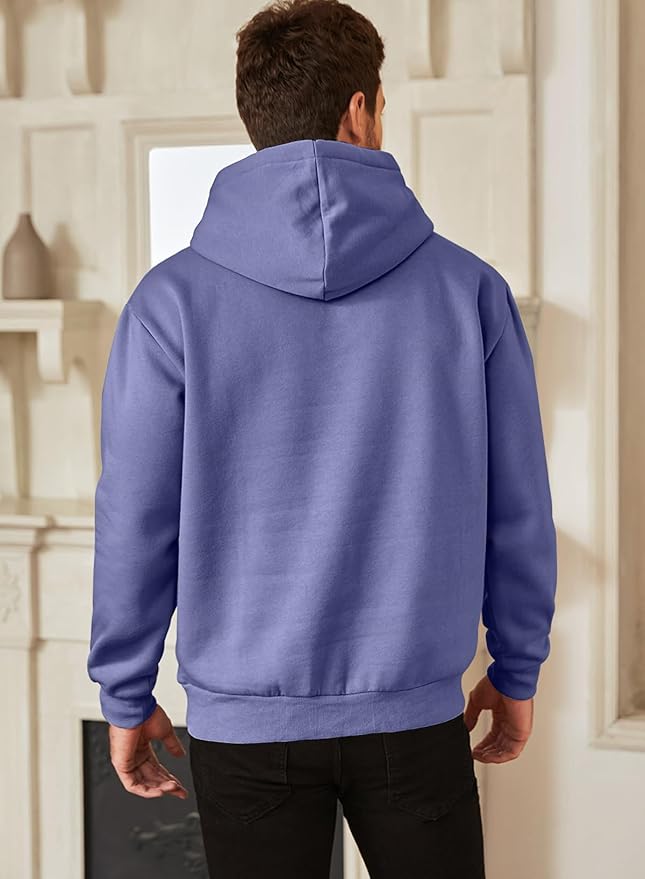 JMIERR Mens Casual Cotton Hooded Collar Drawstring Hoodies Pullover Sweatshirts Casual Long Sleeve Shirts