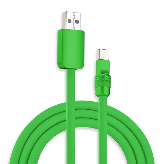 chubbycable Chubby 2.0 USB C 120W Fast Charging Cable Silicone Soft Durable USB C Cable Extra Thick Charger Cord Compatible with iPhone 17-15 Series iPad, Green+Green, USB-A to Type-C, 6.6FT