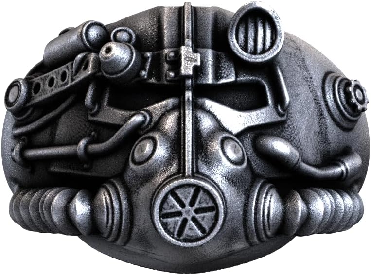 Sci-Fi Helmet Ring – 925 Sterling Silver Tech Warrior Ring for Men – Futuristic Post-Apocalyptic Biker Jewelry – Handmade Cyberpunk Armor Accessory