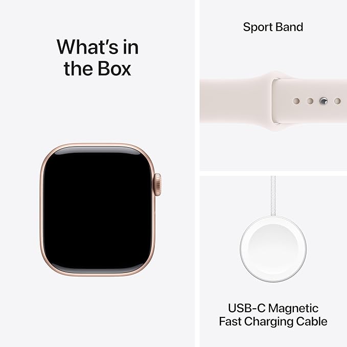 Apple Watch Series 11 [GPS 42mm] Smartwatch with Rose Gold Aluminium Case with Light Blush Sport Band - S/M. Sleep Score, Fitness Tracker, Health Monitoring with AppleCare+ (2 Years)