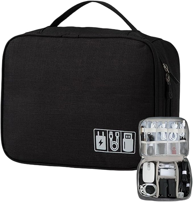 Multi Purpose Oxfords Fabric Storage Organiser Pouches for Technology Accessories Cosmetics Travel Essential Charger Cable or