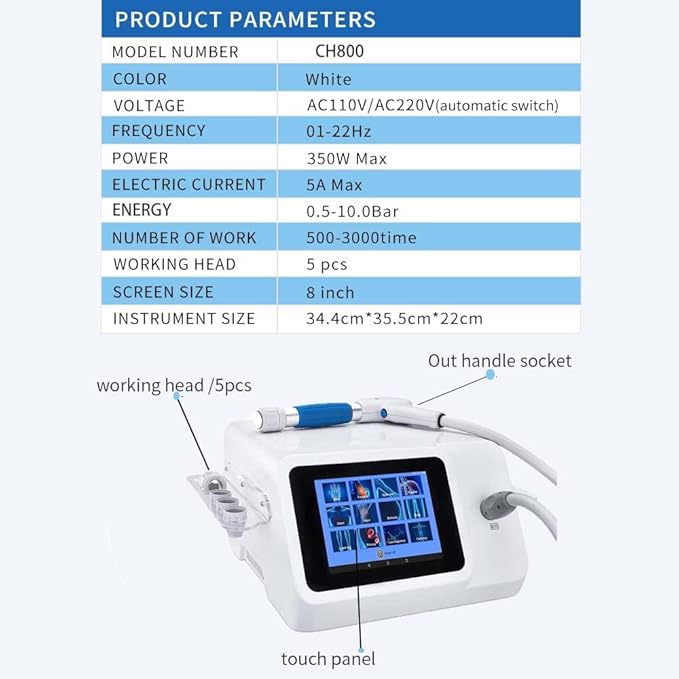 Shockwave Therapy Machine for Joint/Muscle Pain Relief, FSA/HSA Eligible Shockwave Therapy, Non-Invasive Extracorporeal ESWT Shock Wave Therapy Device, Ideal for Home & Clinical Use