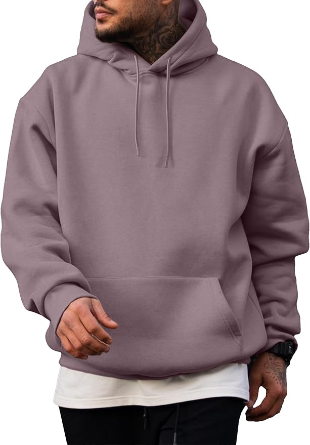 JMIERR Mens Casual Cotton Hooded Collar Drawstring Hoodies Pullover Sweatshirts Casual Long Sleeve Shirts