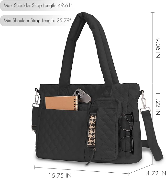 Tote Bag for Women Purses and Weekender Bags Quilted Shoulder Bags 2PCS with Zipper