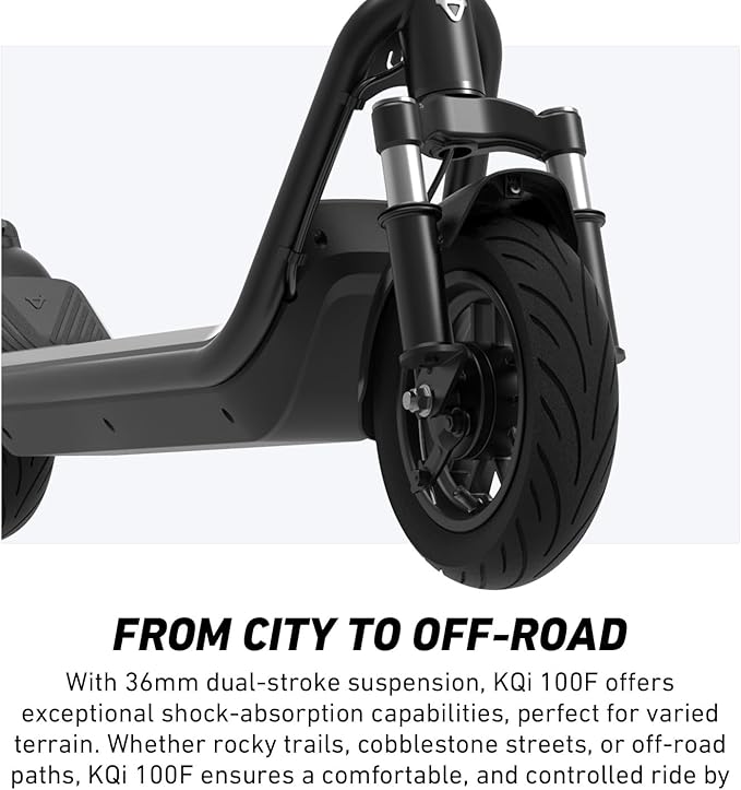 NIU Electric Scooter for Adult - KQi 100 200 Series E Scooter w/Suspension, 600-700W Peak Power, 18-33 Max Miles, Top 17.4-20 MPH, Portable Commuting Escooter, Folding Handlebars(Only K100F & K200F)