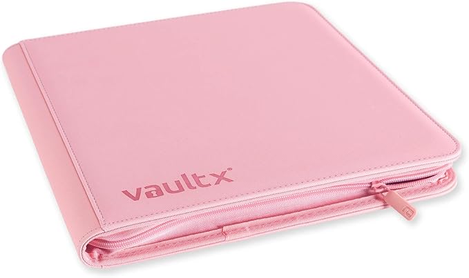Vault X 12 Pocket Trading Card Zip Binder, 480 cards, Premium Exo-Tec Album Material, 20 Side-Loading Pages, Folder for Collectible Card Games, Sports, TCG (Pink)