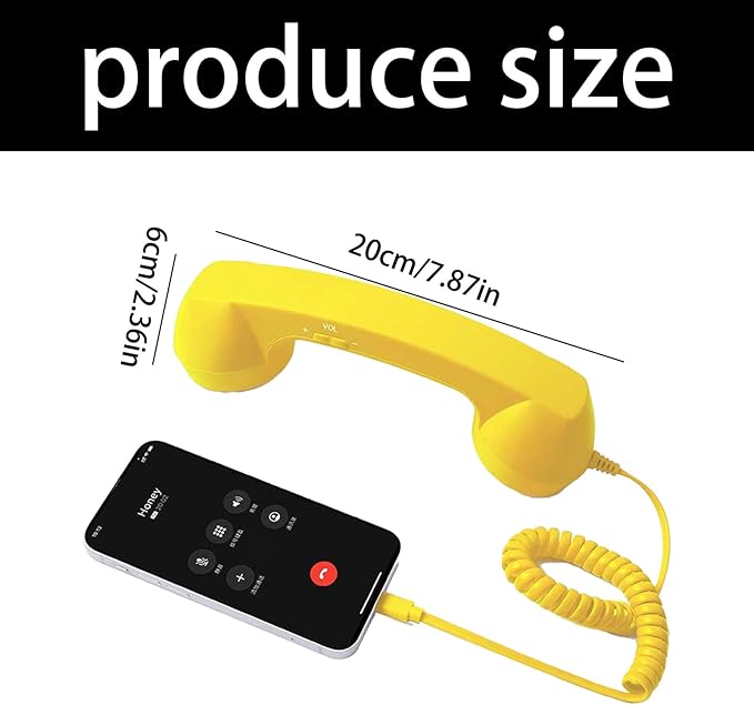 Retro Phone Handset for, with Microphone & Comment, Type-C Charging, Telephone Landline Phones, for Cell Mobile Video Conferences, Calls, Meetings, Vintage Plug in Handheld Receiver