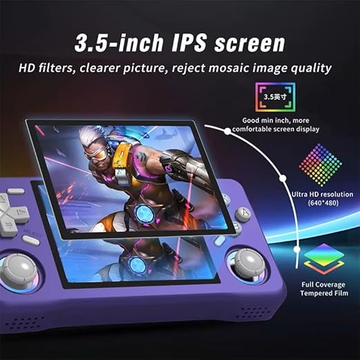 Old Arcade Retro Handheld Game Console - Open Source Linux System, 3.5-inch Full-Lamination Screen, 18000+ Classic Games, 4000mAh Battery Portable Handheld (White)