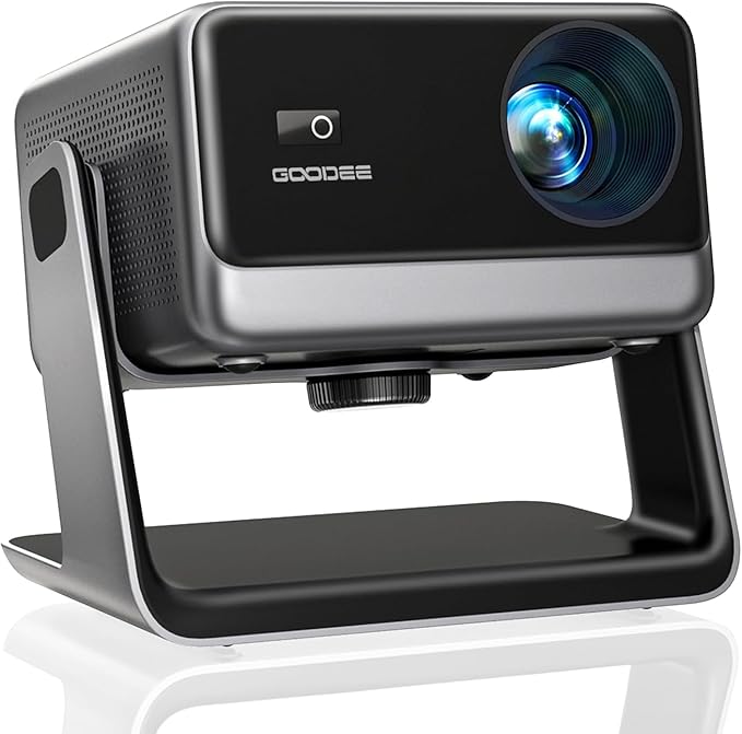 GooDee Video Projector With Wifi And Bluetooth, Smart Portable Projector Movie System Compatible With Netflix/Dolby Audio/Auto Focus & Keystone, 4k Video Decode & 1080p Native For Home Theater/Outdoor