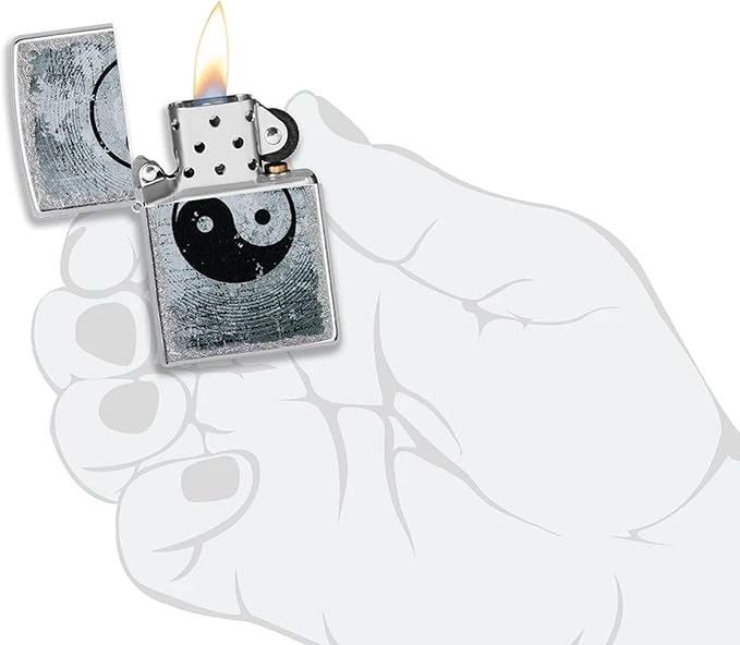 Custom Personalized Classic Dragon Tiger Designs Zippo Windproof Lighter Engraving - Christmas, Halloween & Valentines Day Gift (Ying Yang)
