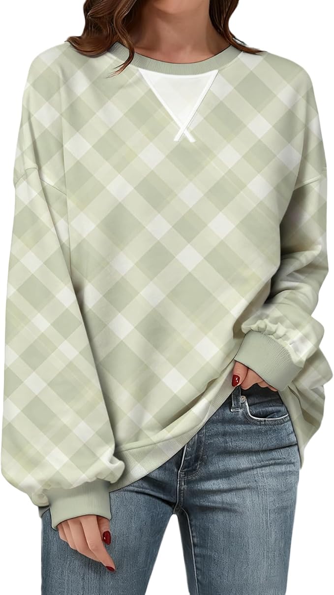 Womens Sweatshirts Fahsion Floral Print Long Sleeve Comfy Fall Tops Oversized Casual Crewneck Pullover Shirts