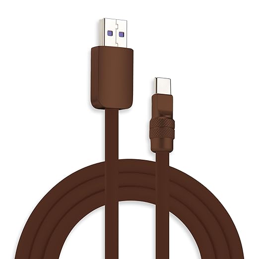 chubbycable Chubby 2.0 USB C 120W Fast Charging Cable Silicone Soft Durable USB C Cable Extra Thick Charger Cord Compatible with iPhone 17-15 Series iPad, Chocolate+Chocolate, USB-A to Type-C, 16.4FT