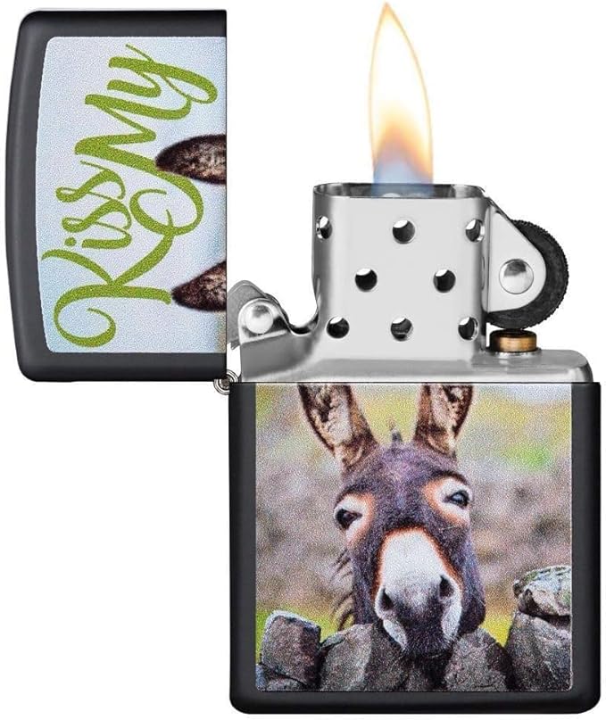 Personalized American Classic Elegant Design Lighter Zippo - Free Engraving - Christmas, Halloween & Valentines Day Gift (Donkey)