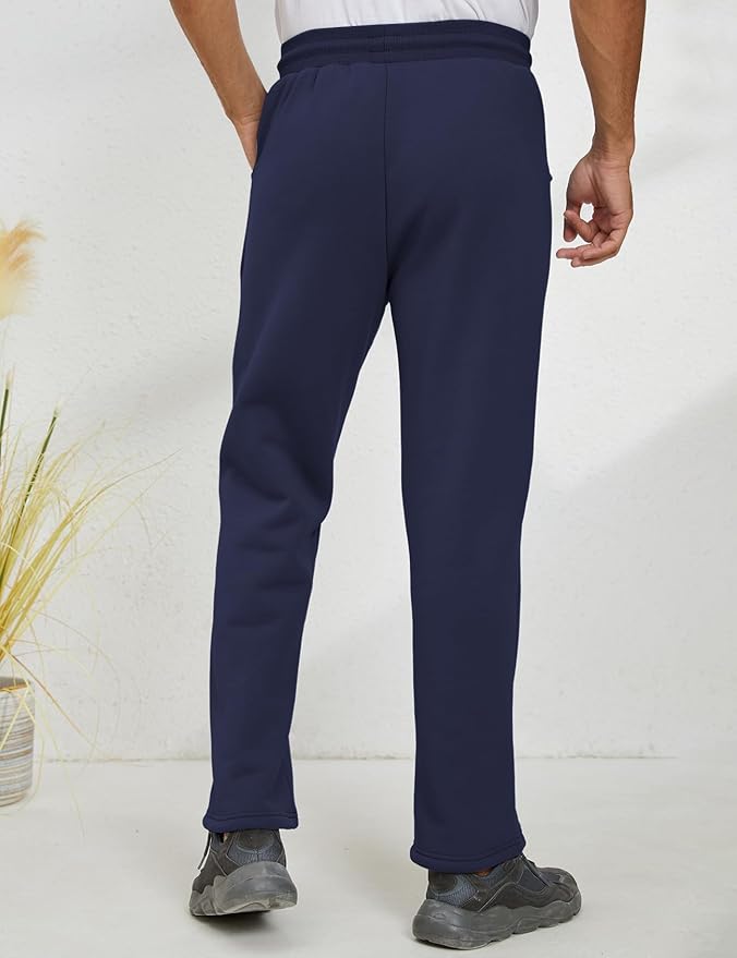 Gihuo Men's Winter Fleece Pants Sherpa Lined Sweatpants Active Running Jogger Pants