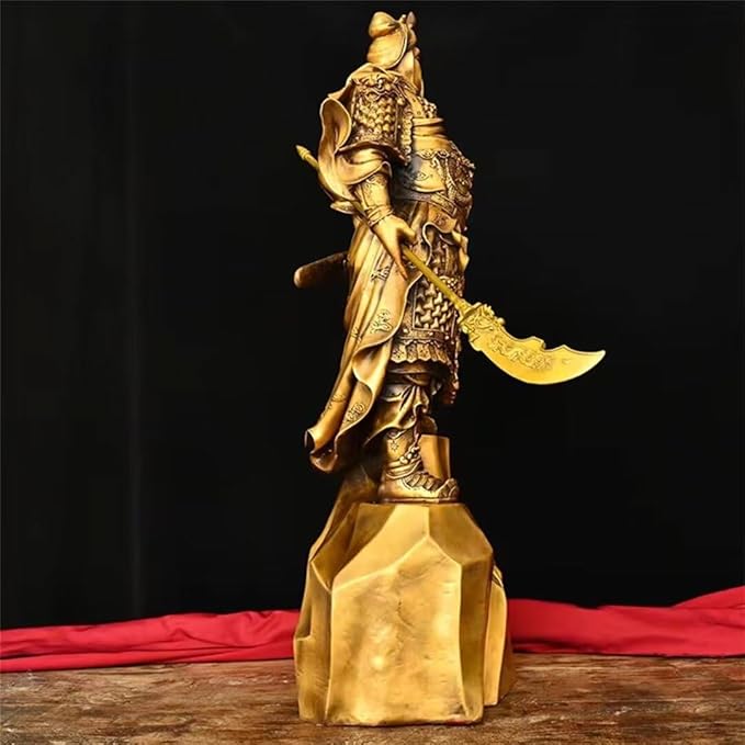 burid Pure Copper Chinese Feng Shui Guan Gong Statue God of Wealth Home and Office Decoration Wu God of Wealth Guan Yu Statue Best Furnishings Gifts