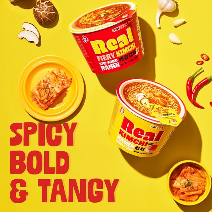 O'food 김치 라면 6컵팩 – 발효 김치, 무첨가