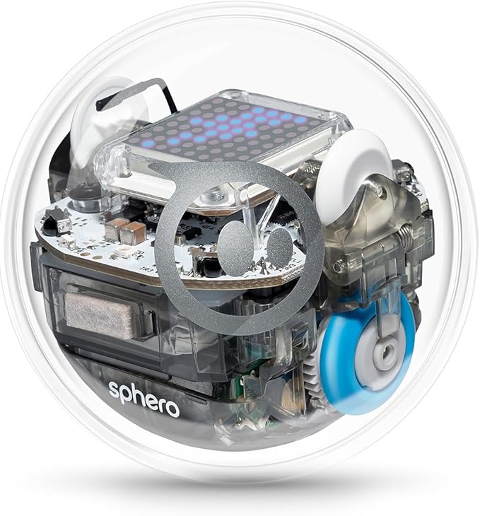 Sphero Bolt – Coding & AI Learning Robot Ball – Ages 8+ – Learn to Code: Draw, Blocks, Javascript & Python – Programmable Sensors & LED Matrix – Durable, Waterproof Design