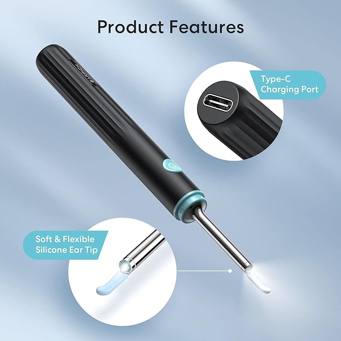 Ear Wax Removal Tool Camera - Ear Cleaner with Camera,FSA HSA Eligible, 1080P Otoscope, Ear Cleaning Tool with 8 Ear Spoon, Ear Camera for iPhone & Android Phones
