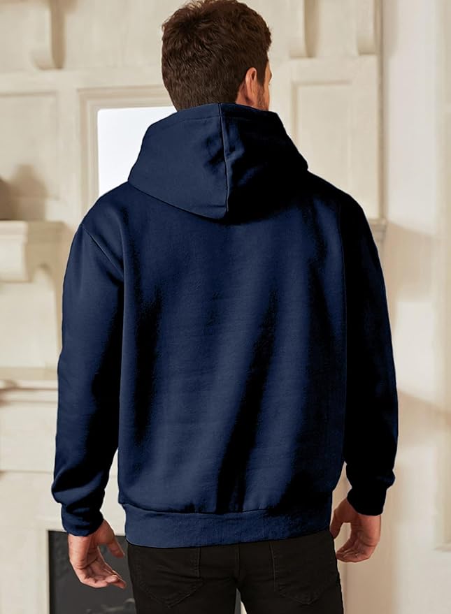 JMIERR Mens Casual Cotton Hooded Collar Drawstring Hoodies Pullover Sweatshirts Casual Long Sleeve Shirts