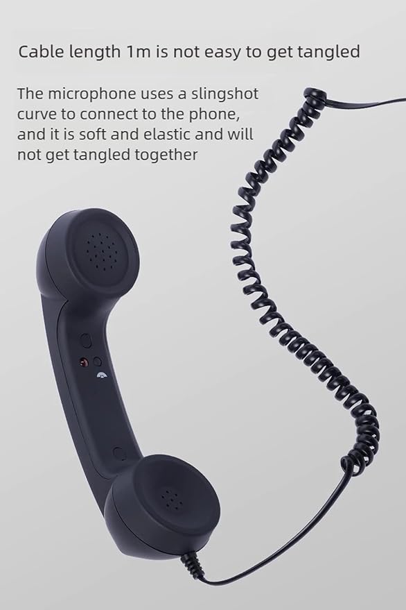Retro Phone Handset, Hd Noise-Filtering Audio, Plug-and-Play Wired Calling, Ergonomic Nostalgic Grip, Clear Speaker & Mic, Compatible with Type-C Smartphones (Pink)